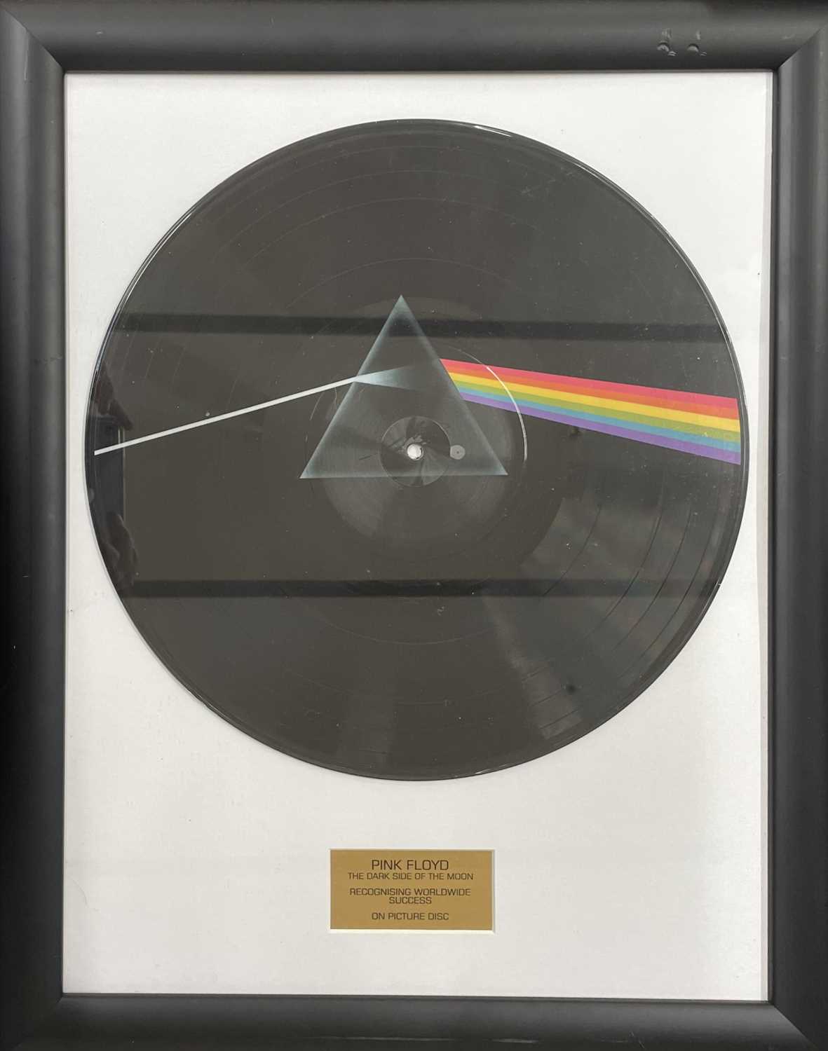 PINK FLOYD: DARK SIDE OF THE MOON: Mounted and framed vinyl picture disc LP, to comemmorate the