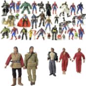 A mixed collection of vintage action figures, to include: - A pair of 1970s Gabriel/Marx Lone Ranger