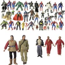 A mixed collection of vintage action figures, to include: - A pair of 1970s Gabriel/Marx Lone Ranger