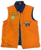 A worn British Racing and Sports Car Club Observer's gilet, size Large