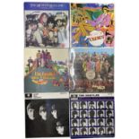 Six Beatles 12" vinyl LPs, to include: - Sgt Pepper's Lonely Hearts Band (1 record) - Yellow