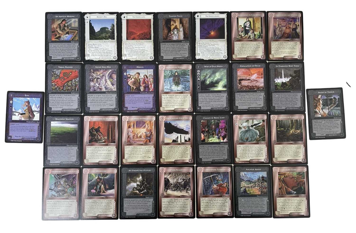 30x 1996 Middle Earth: Dark Minions trading cards, limited edition booster pack editions.