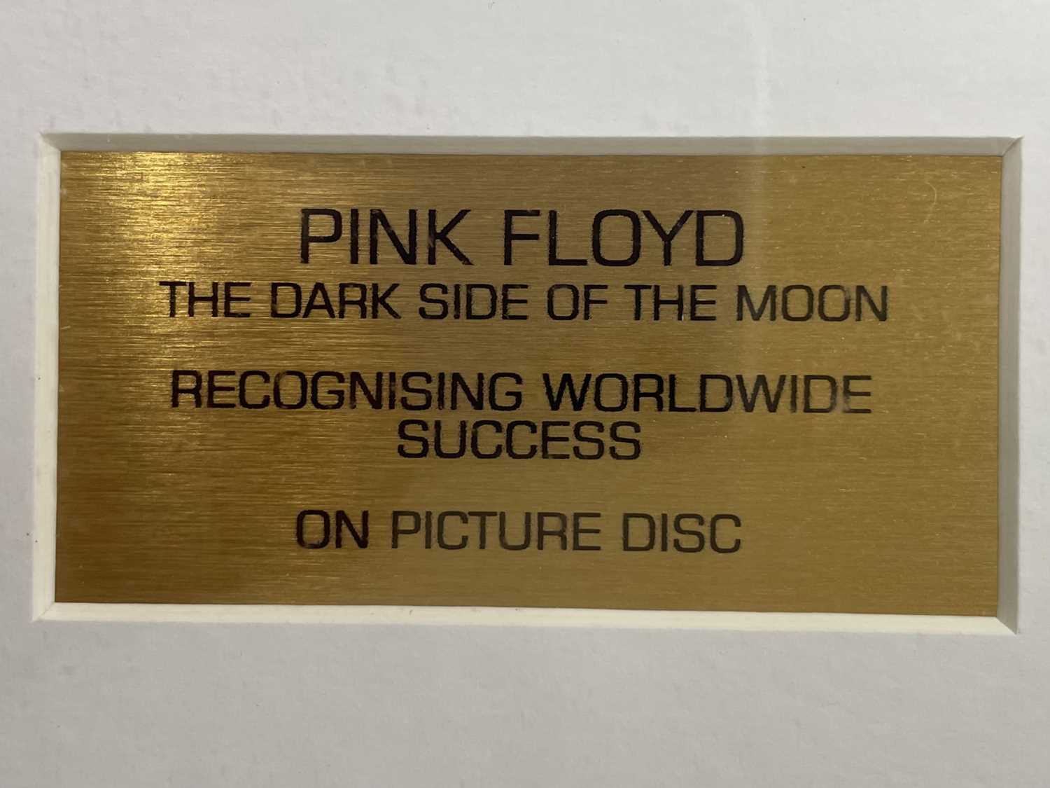 PINK FLOYD: DARK SIDE OF THE MOON: Mounted and framed vinyl picture disc LP, to comemmorate the - Image 2 of 2