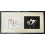 PINK FLOYD: THE WALL 1982. A pair of framed celluloids from the animated film, 'Flowers', by