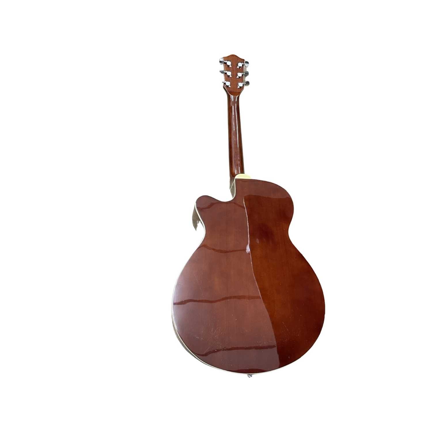 A Chord electro-acoustic guitar in sunburst, with cutaway body. Model number: CMJ-4CE, with Chord - Image 4 of 4