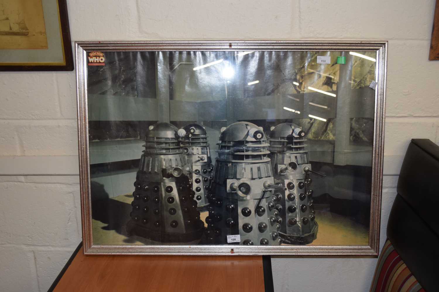 A collection of reproduction lobby cards and a poster for Dr Who and the Daleks. Framed sizes - Image 4 of 4