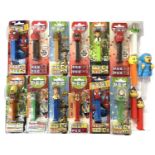 A collection of various TV and film PEZ dispensers