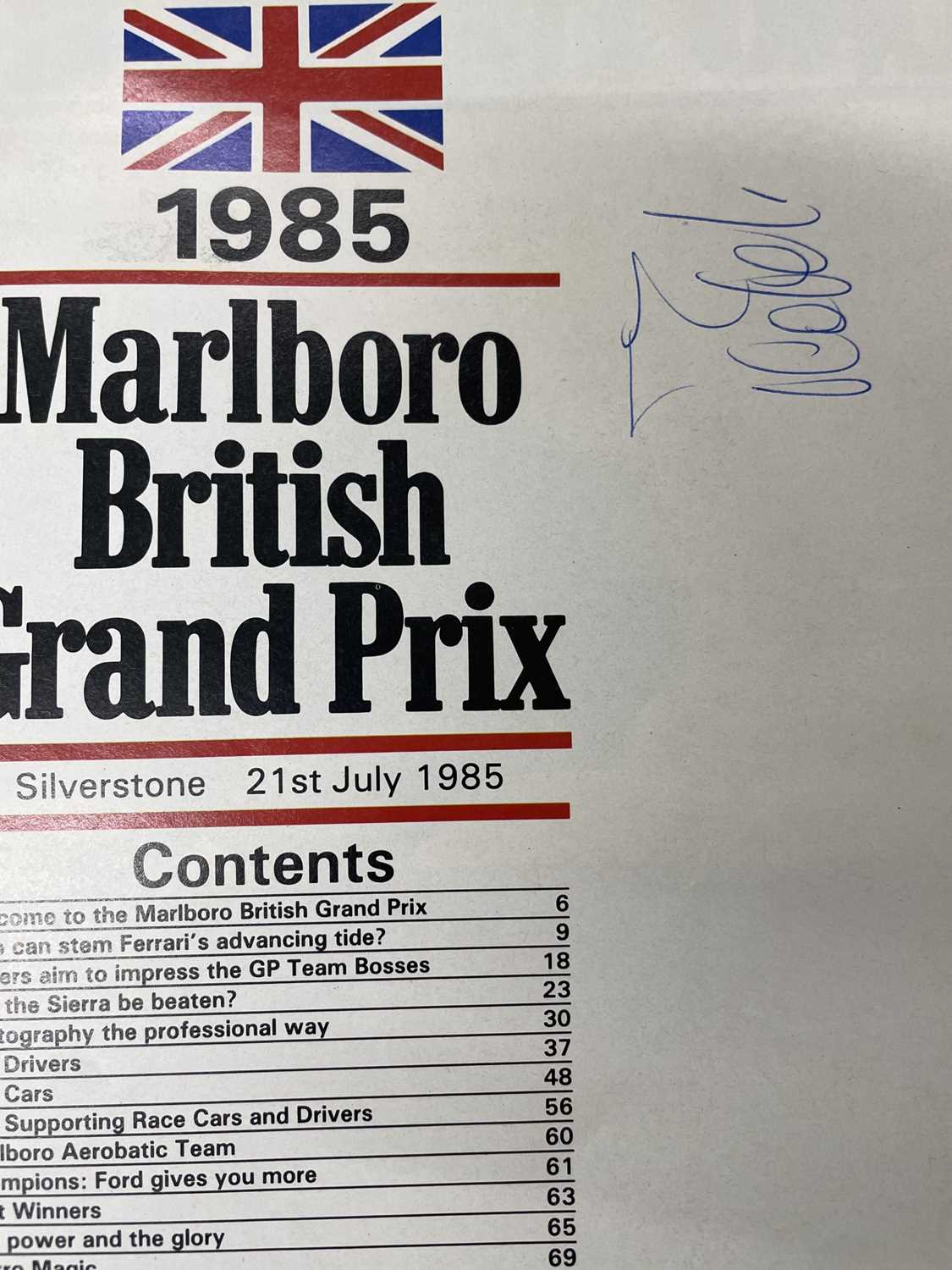 A Monaco 1985 Grand Prix programme, together with a British Grand Prix programme, both signed by - Image 8 of 11