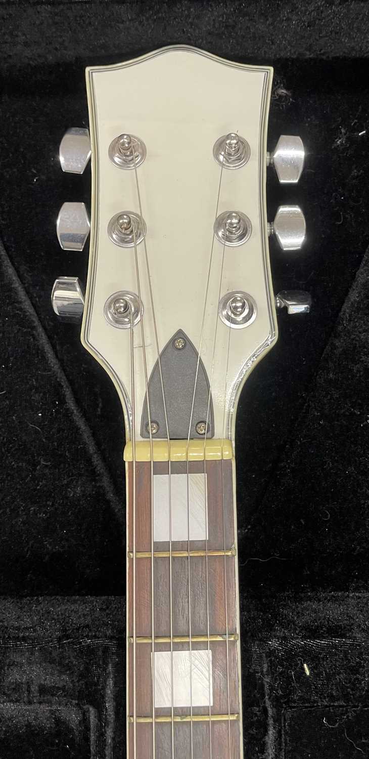 An acrylic clear-body Les Paul-shaped electric guitar, with no makers mark, within generic silver - Image 3 of 3