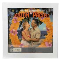 A framed 12" vinyl sleeve for Rogers and Hammerstein's South Pacific. Framed size approximarely: