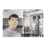 Two Star Trek cast posters bearing various signatures, to include: - Leonard Nimoy (Mr Spock) /