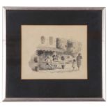 Edward Ardizzone RA (British,1900-1979), French cafe scene, ink on paper, unsigned,17x20cm, framed