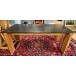 Terence Conran oak framed and granite top dining table. top 200cm x 90cm