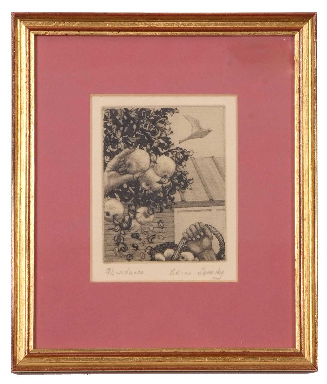 Brian Sowerby (British, 20th century), Three etchings: "abundance", "Enjoyment" (A/P), dated - Image 4 of 4