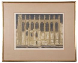 Valerie Thornton (British,1931-1991), 'Eton College Chapel', etching with aquatint, signed, titled