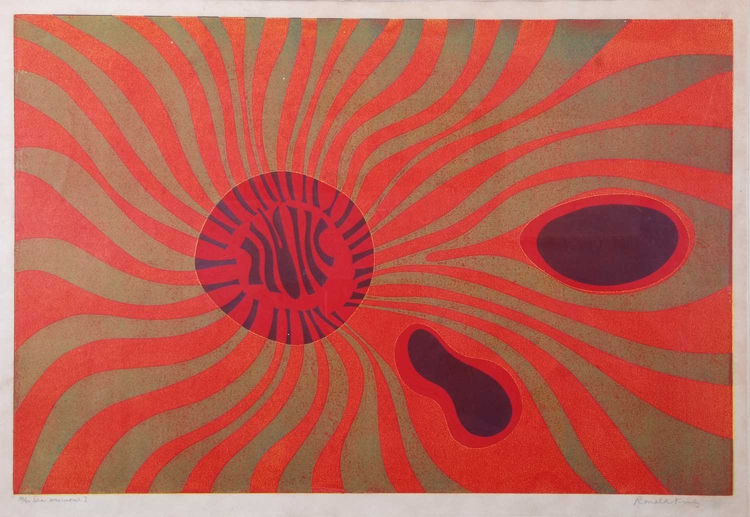 Ronald King (Brazillian, b.1932), 'Sea Anemone I', screenprint, numbered 38/50 and signed in pencil, - Image 2 of 2