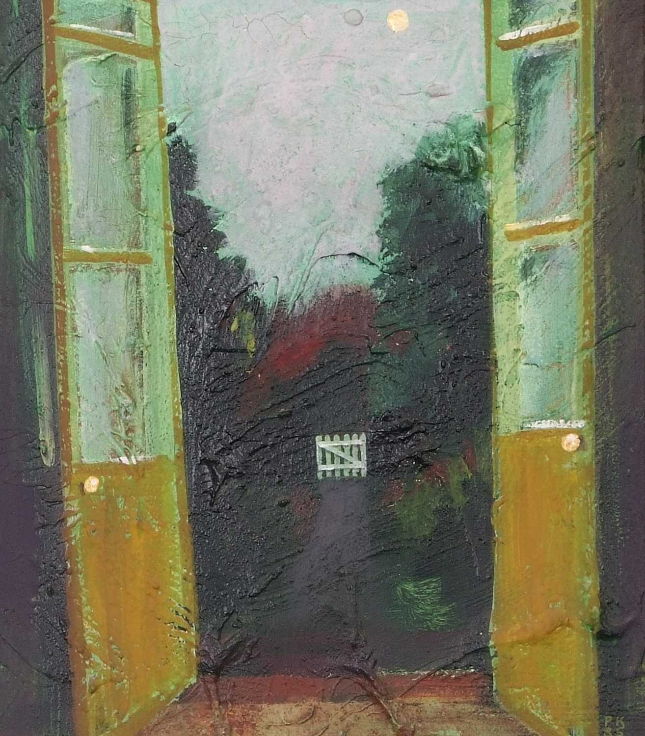 Paul Kitchin (1954-2002), 'Surburban Dreams', oil on board, signed and dated 85, 34x40cm, framed - Image 2 of 2