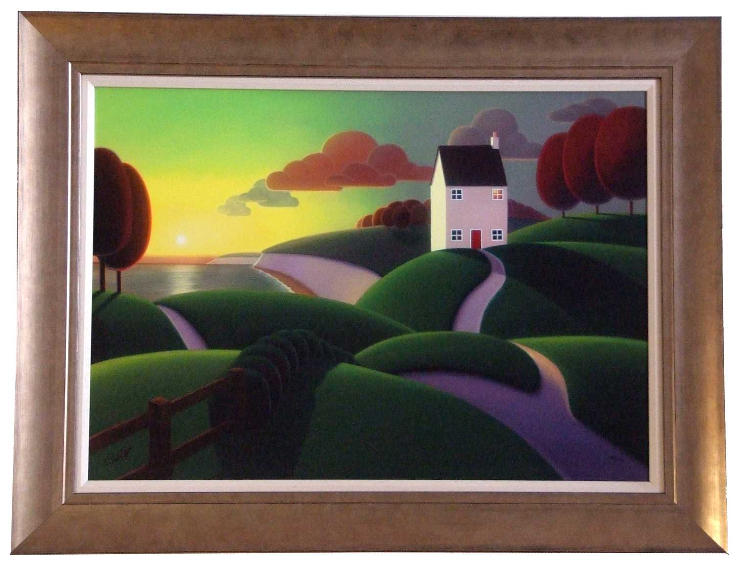 Paul Corfield (British, contemporary), 'Clifftop House', limited edition canvas on board, numbered