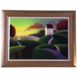 Paul Corfield (British, contemporary), 'Clifftop House', limited edition canvas on board, numbered