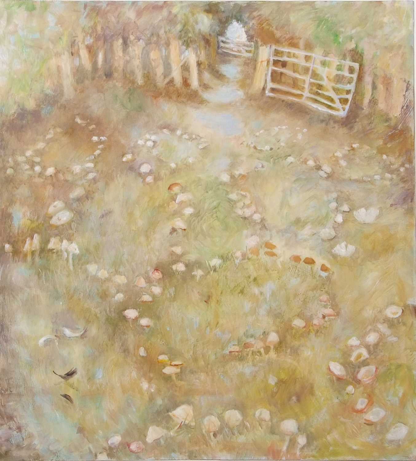 Tessa Newcomb (b.1955), 'Fairy Rings at Bird Place', oil on board, signed and dated Sept '08, - Image 2 of 2