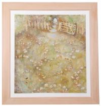 Tessa Newcomb (b.1955), 'Fairy Rings at Bird Place', oil on board, signed and dated Sept '08,