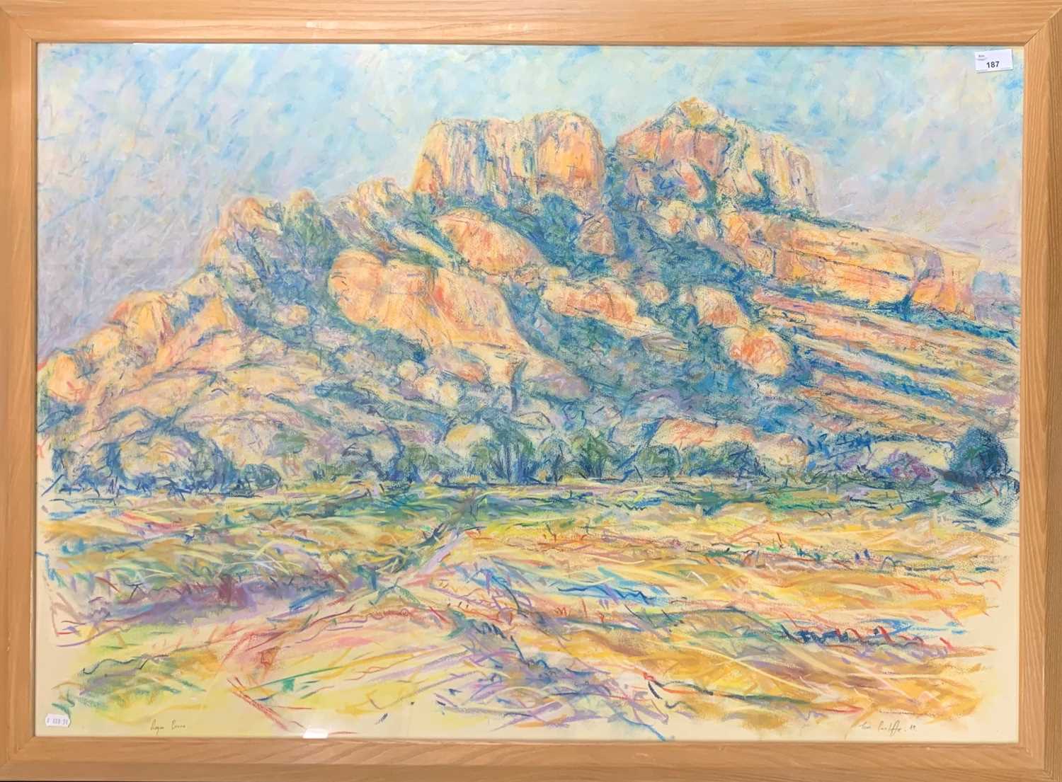 Tom Cunliffe (20th century), Roque Brune, pastel on paper, signed and dated '89, 74x104cm, framed