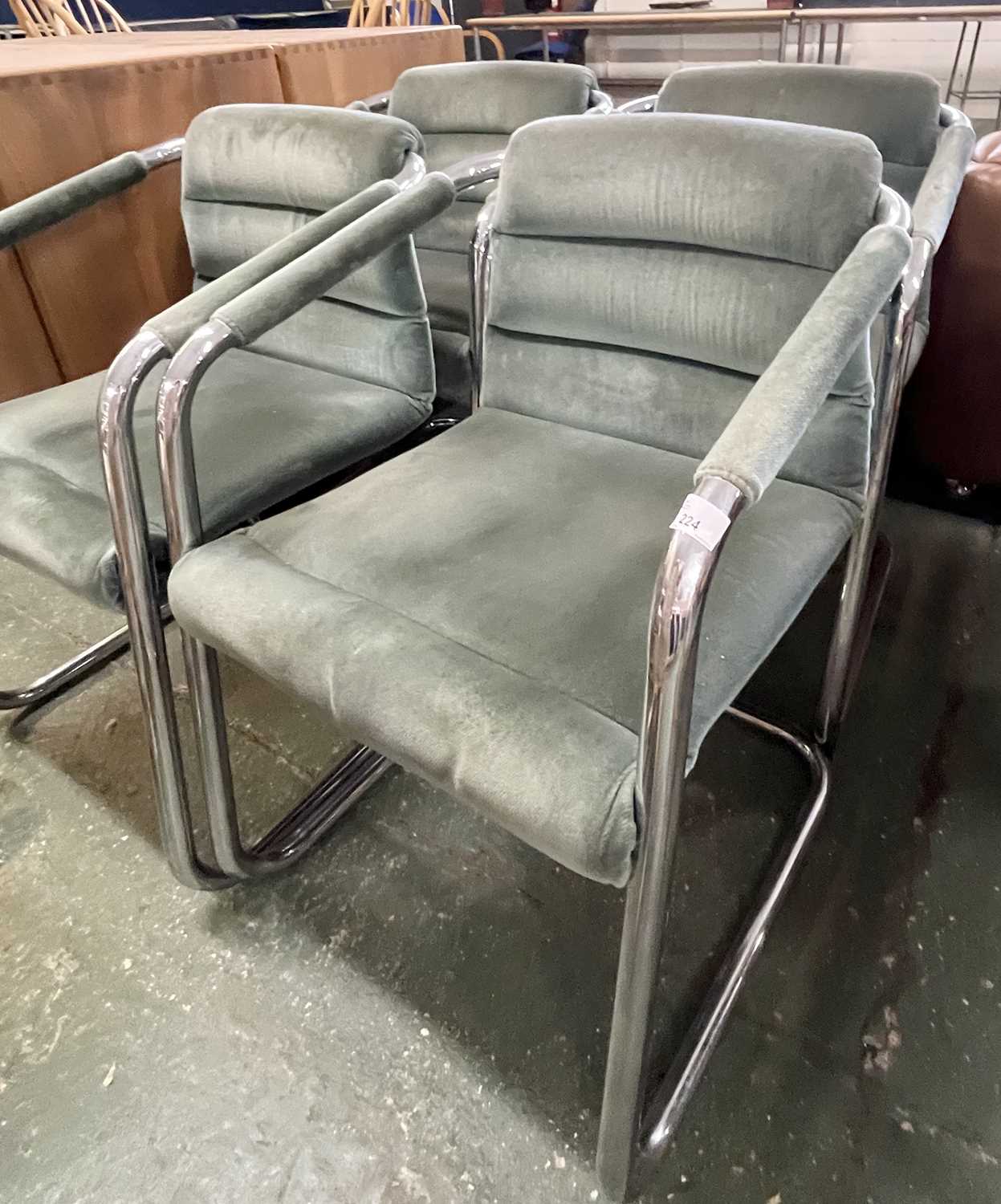 Pieff - a set of four mid Century chrome framed armchairs - Image 2 of 2