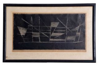 Reinhard Heinemann (German,1895-1967), Abstract study, linocut on paper, signed in pencil,