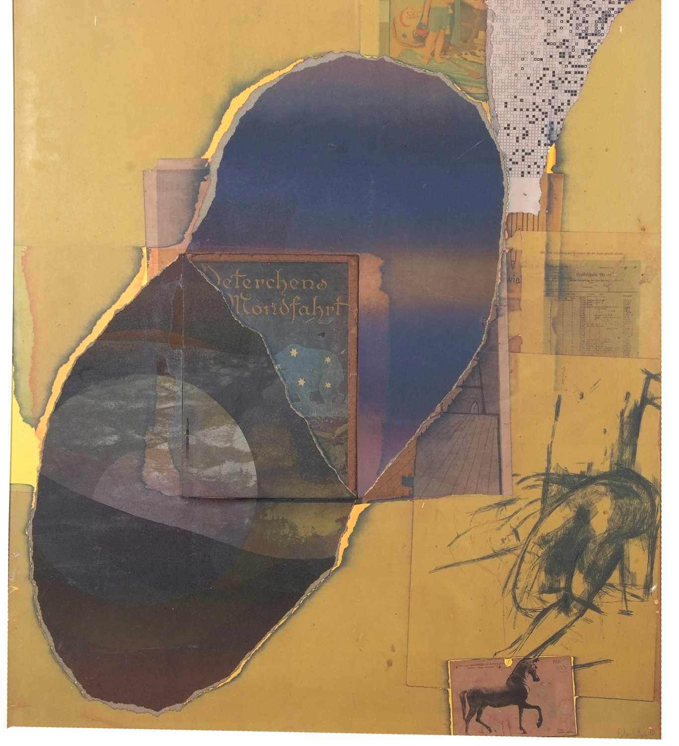 Peter Schmidt (German,1931-1980), Mixed media abstract study, signed, 73x108cm, framed - Image 3 of 3