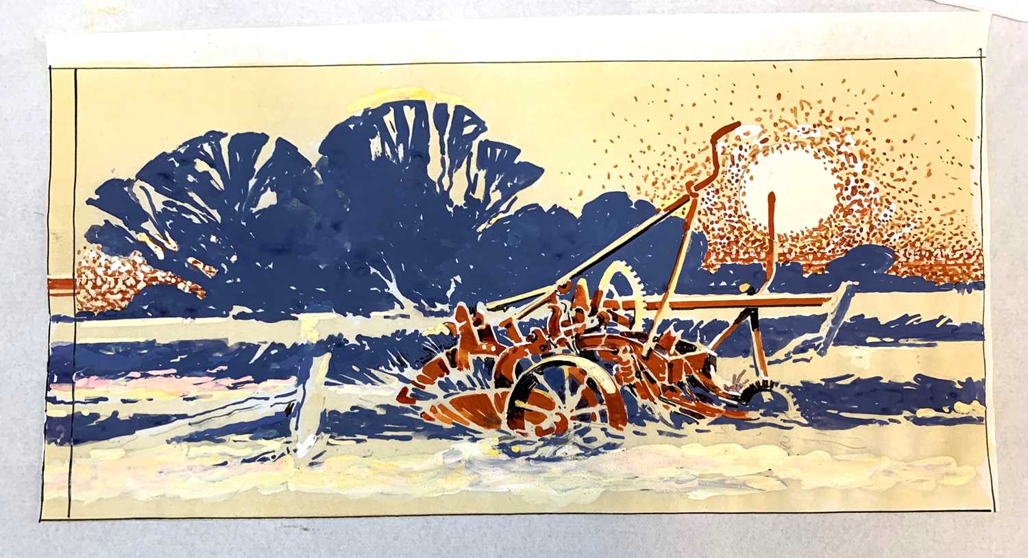 Tom King, British, 20th century, 'Harvest Moon', linocut in colours, artist proof and an edition - Image 3 of 4