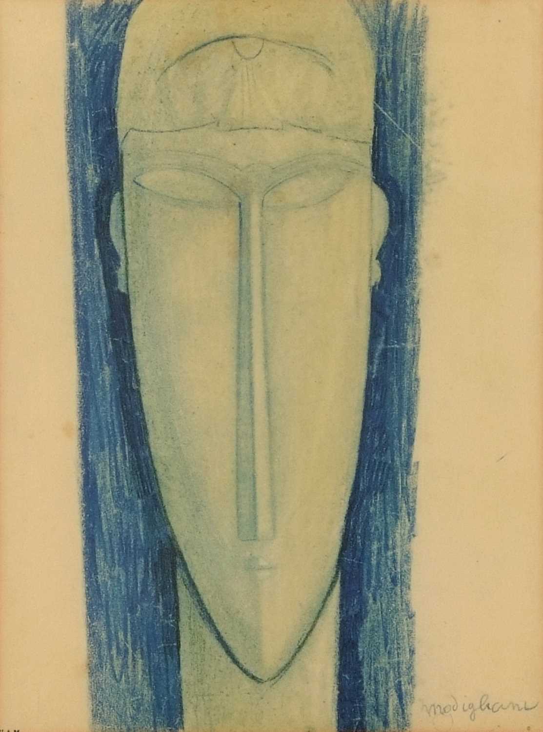 After Amedeo Modigliani (Italian, 1884-1920), 'Study for sculpture (1913)' Ganymed Facsimiles print, - Bild 2 aus 2