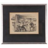 Edward Ardizzone RA (British, 1900-1979), Interior scene, ink on paper, unsigned,17x20cm, framed and