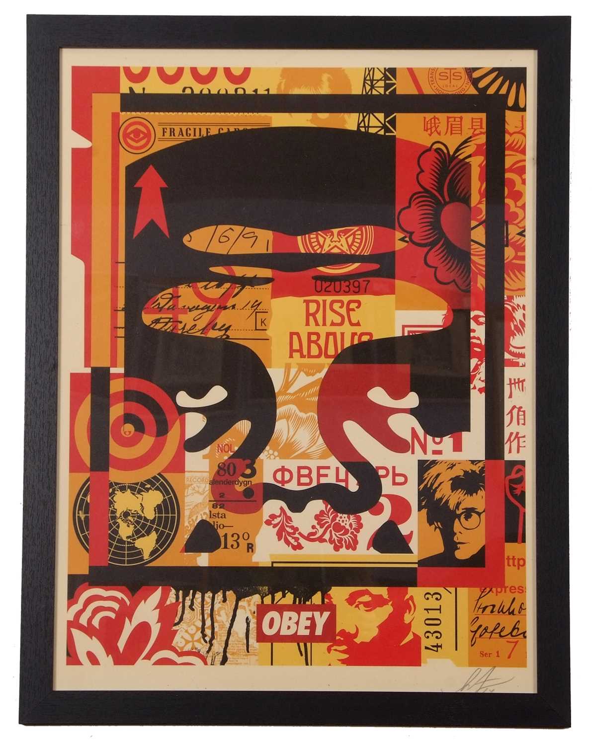 Shepherd Fairey (American, b.1970), offset lithograph, signed in pencil, 44x60cm, framed and