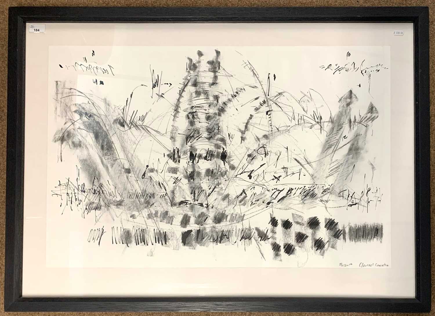 Brenda Unwin (British, contemporary), 'after Mozart Clarinet Concerto', drawing made during live