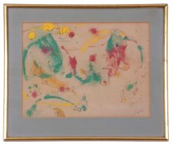 Hyman Segal (1914-2004), mixed media on paper, signed in pencil, 23x30cm, framed and glazed.