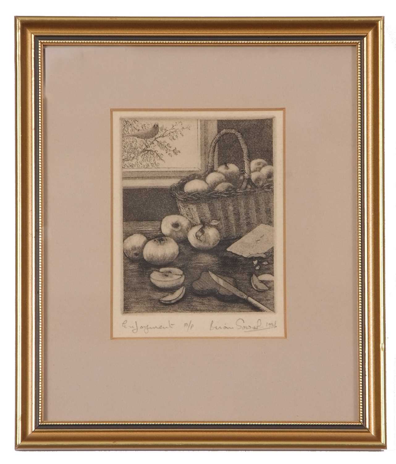 Brian Sowerby (British, 20th century), Three etchings: "abundance", "Enjoyment" (A/P), dated - Image 3 of 4