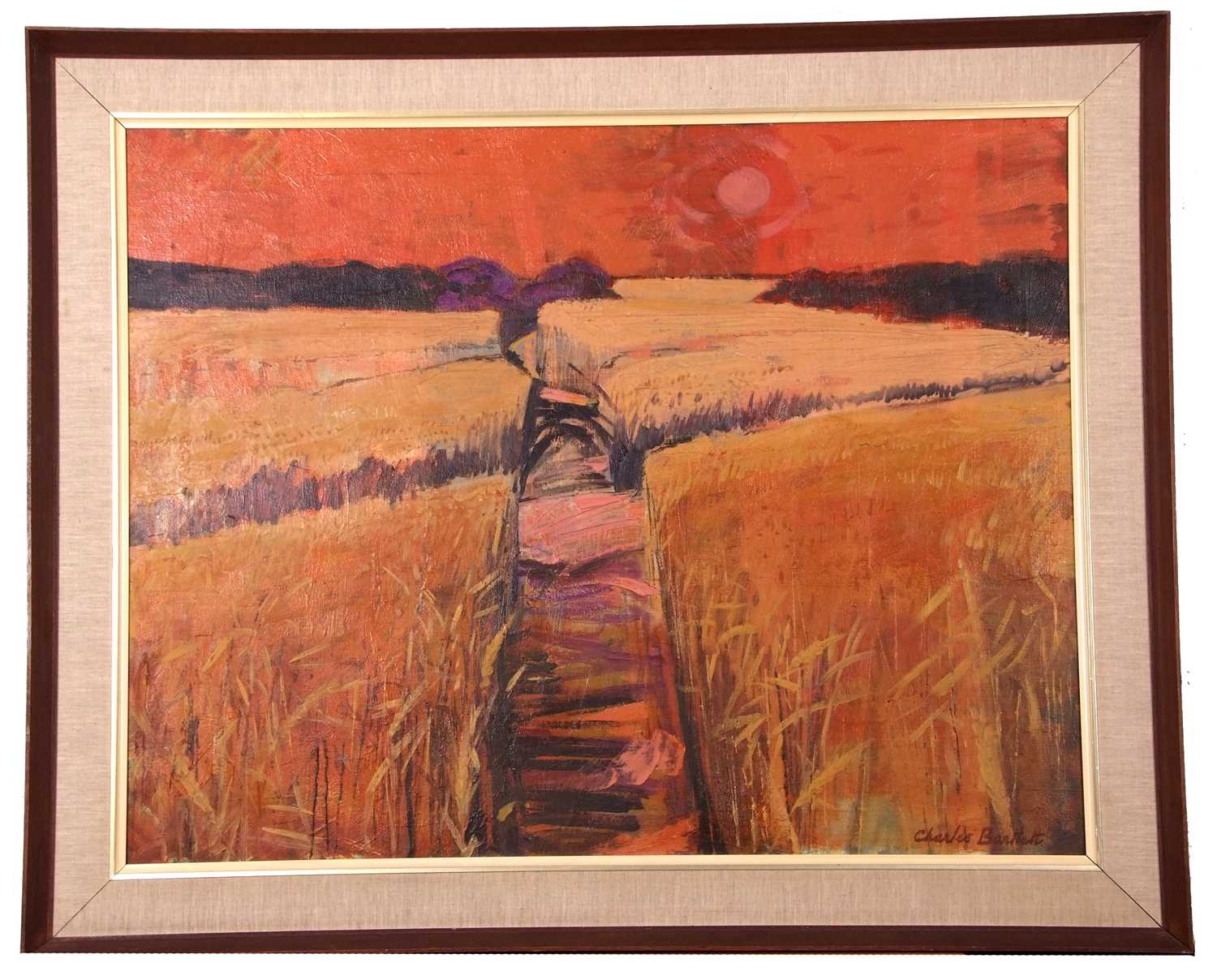 Charles Bartlett (1921-2014), 'Summer Corn', oil on canvas, signed, 28x36ins, framed. Label on frame