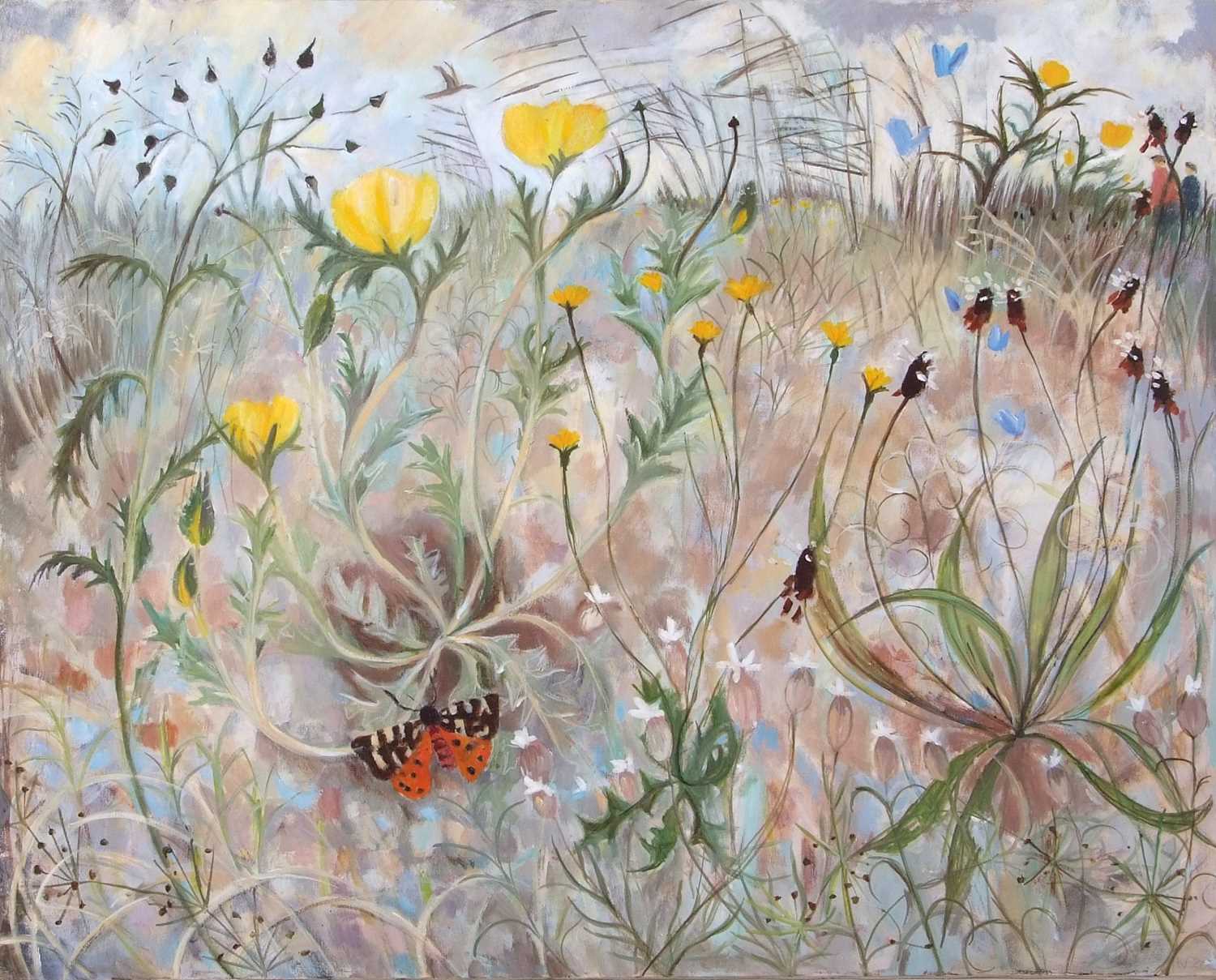 Tessa Newcomb (b.1955), 'Garden Tiger' oil on canvas mounted on board, signed and dated June 02, - Image 2 of 2