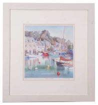 Nicola Tilley (British/Cornish, contemporary), 'Reflections of Padstow III', limited edition