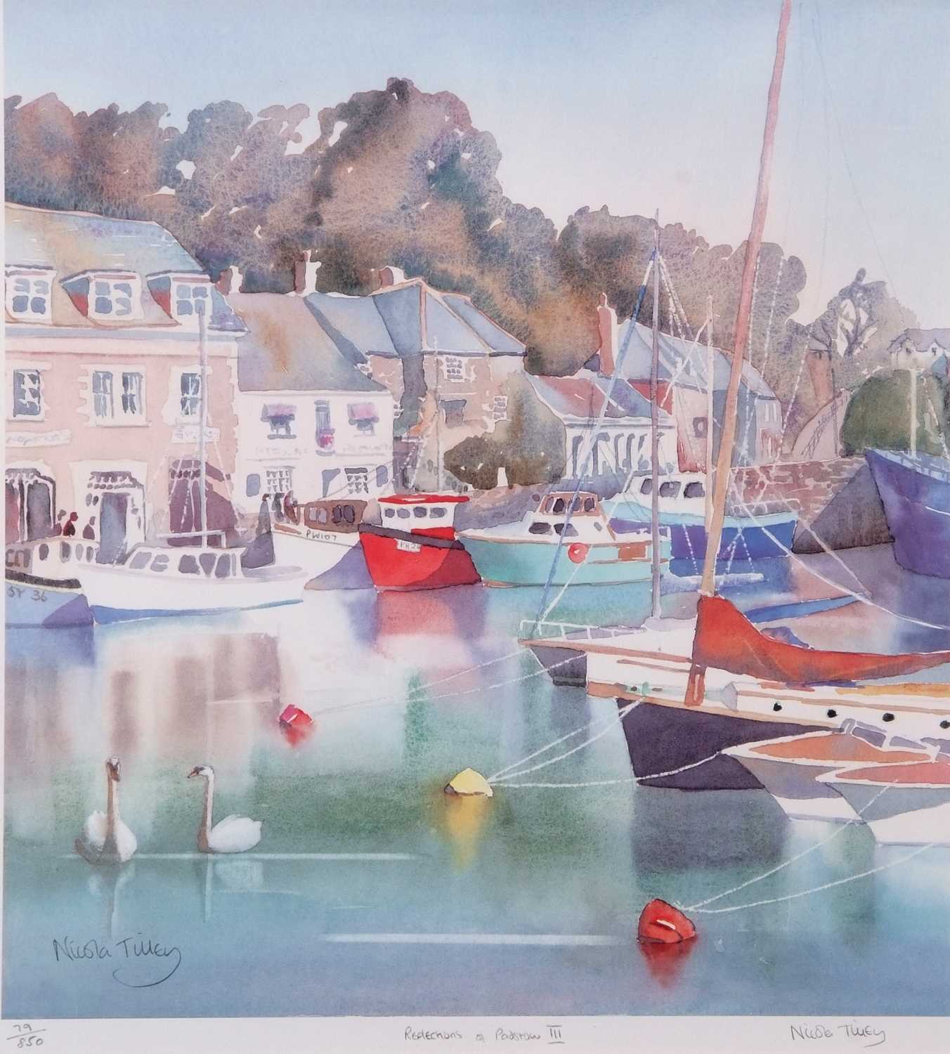 Nicola Tilley (British/Cornish, contemporary), 'Reflections of Padstow III', limited edition - Image 2 of 2