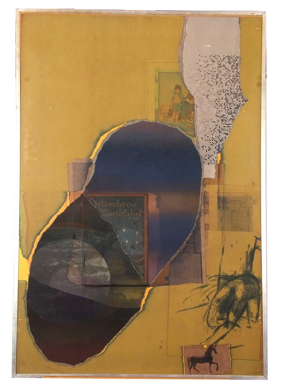 Peter Schmidt (German,1931-1980), Mixed media abstract study, signed, 73x108cm, framed