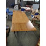 Bernhard Pedersen mid Century Danish teak extending rectangular dining table together with four