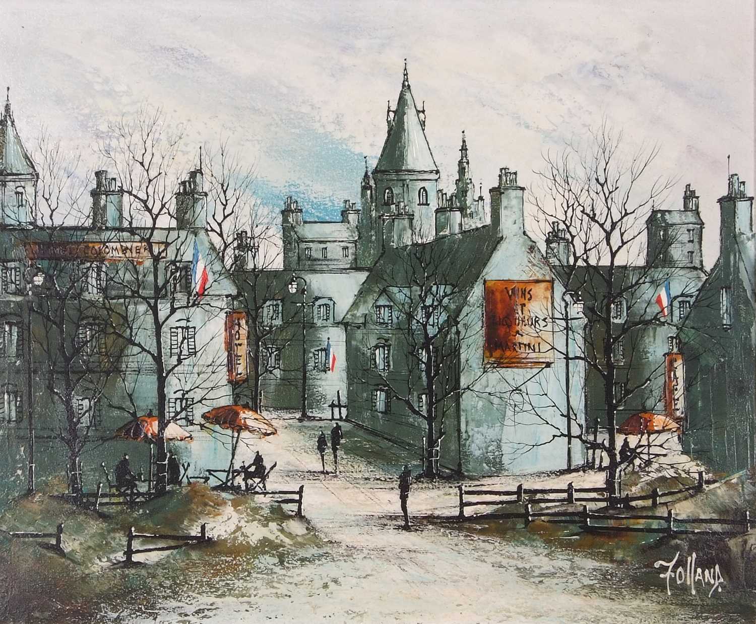 Ronald Folland (1932-1999), French town scene, oil on canvas, signed, 48x58cm, framed - Image 2 of 2