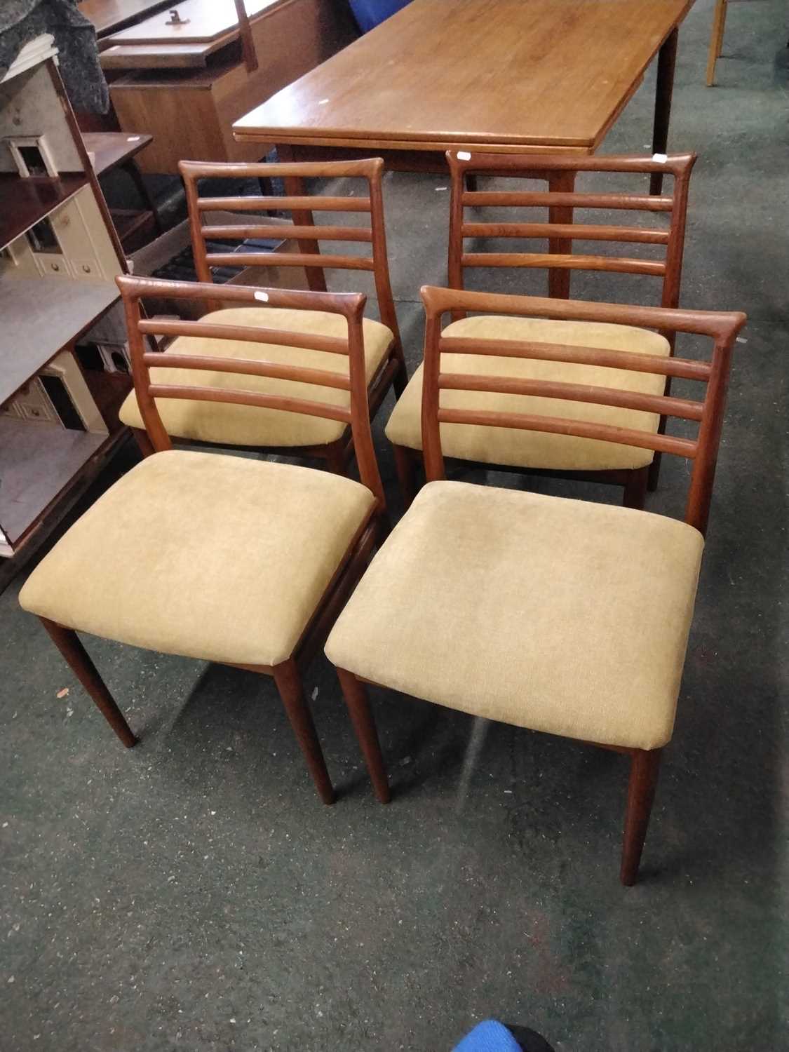 Bernhard Pedersen mid Century Danish teak extending rectangular dining table together with four - Image 2 of 5