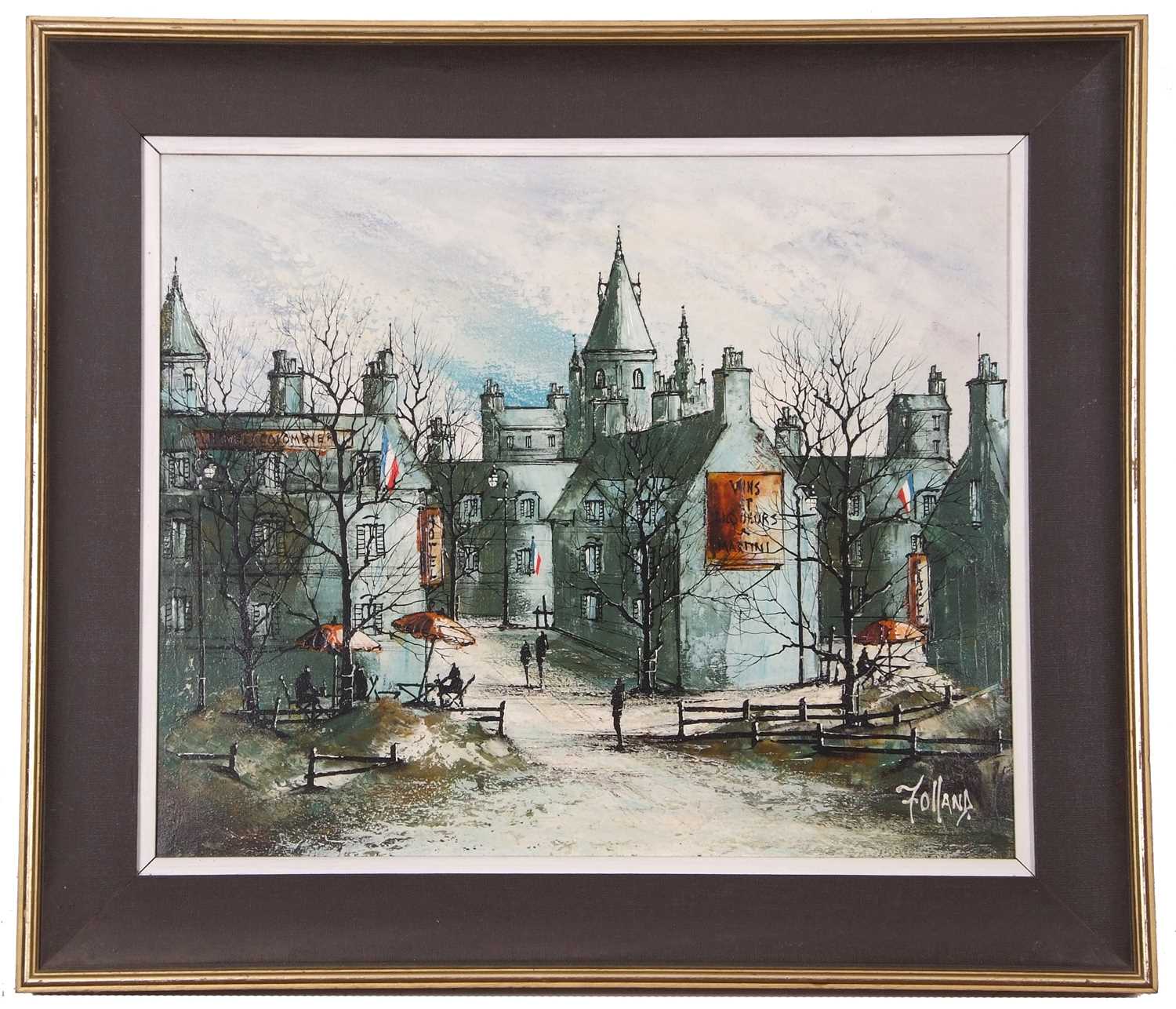 Ronald Folland (1932-1999), French town scene, oil on canvas, signed, 48x58cm, framed