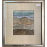 Dorothy Bordass (British,1905-1922), 'Quiet Sea, Quiet Land', mixed media, 18x21cm, framed and