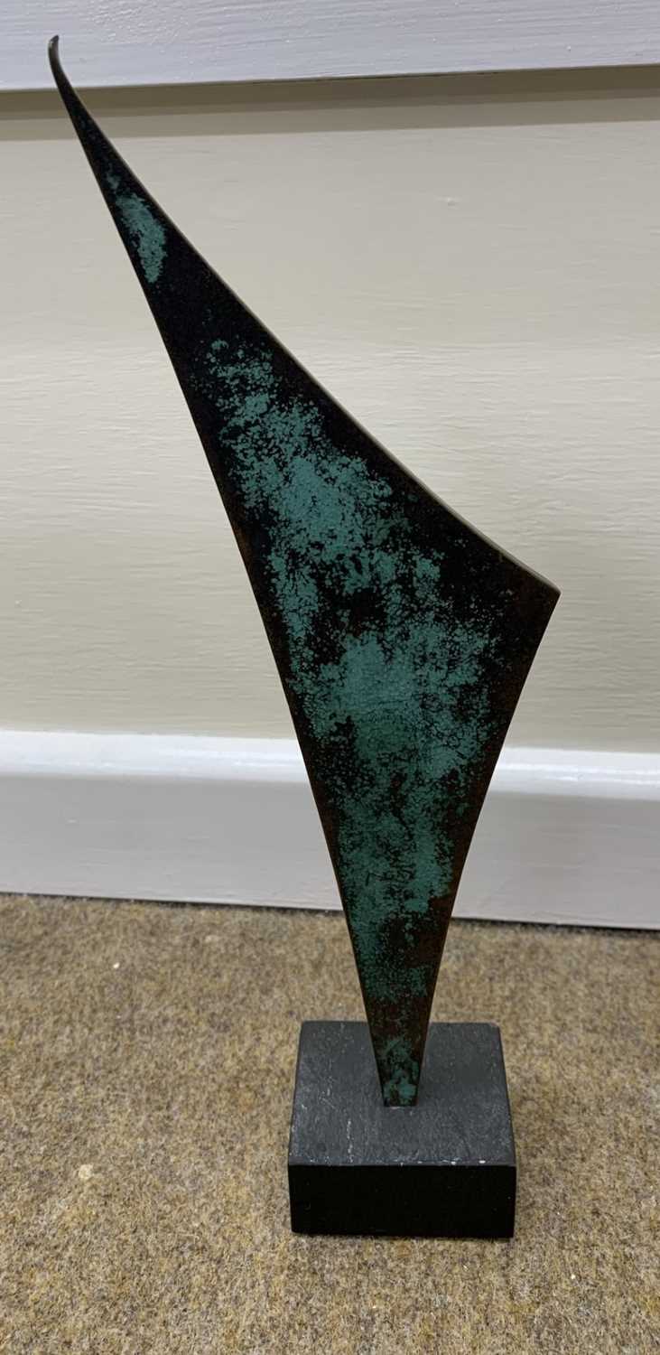 Chris Buck (b.1956) Abstract Signed with initials CB and numbered III/IX Blue patinated and polished