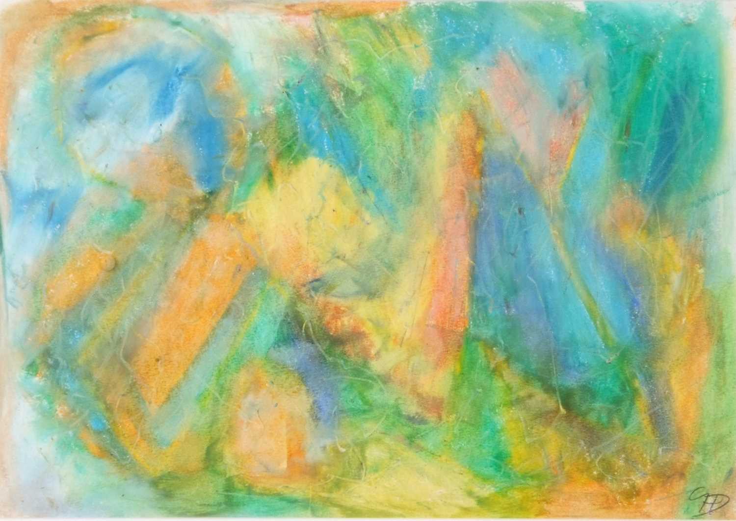 George Doubleday (British, contemporary), Abstract composition, pastel on paper, initialed lower - Bild 2 aus 2