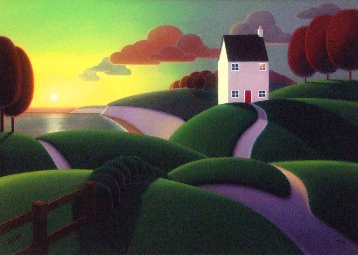 Paul Corfield (British, contemporary), 'Clifftop House', limited edition canvas on board, numbered - Image 2 of 2