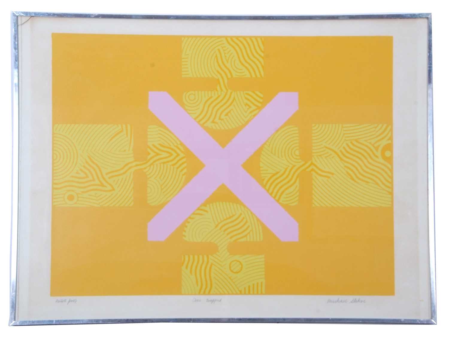 Michael Stokoe (British, b.1933), 'Cross Trapped', screenprint, artists proof, 57x78cm, framed and - Bild 2 aus 2